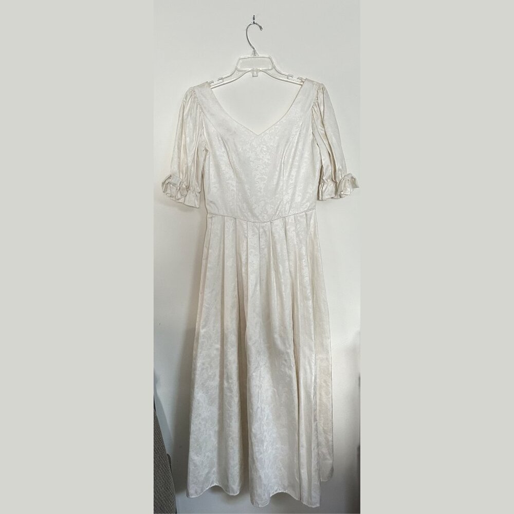Laura Ashley Jacquard Prairie Dress Cottagecore Wedding Dress Puff Sleeve NWT